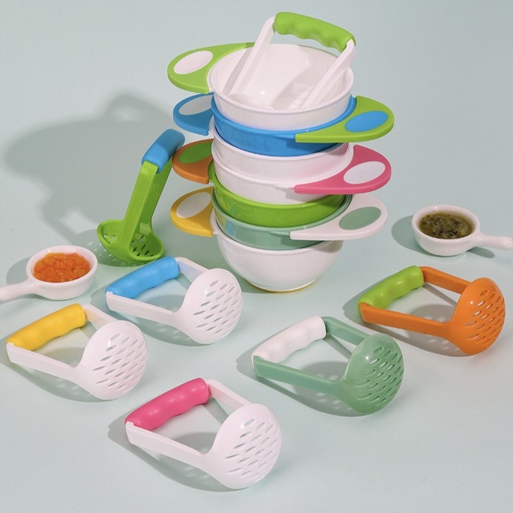 Baby Food Bowl with Masher – BPA Free Kids Feeding Set