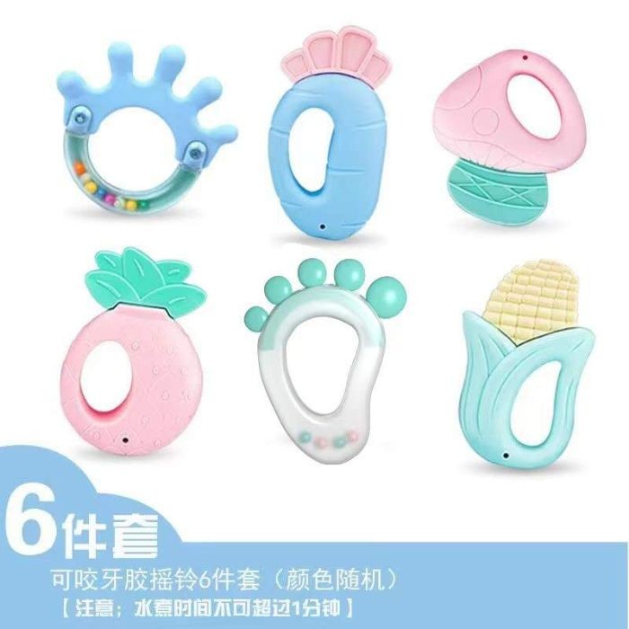 বেবি টিথার সেট (৬ পিস) | নিরাপদ BPA-Free সিলিকন টিথিং খেলনা