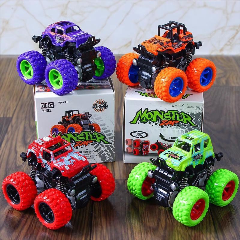 Monster Truck Toy Set – 4 Colors Big Wheel Friction Cars for Kids