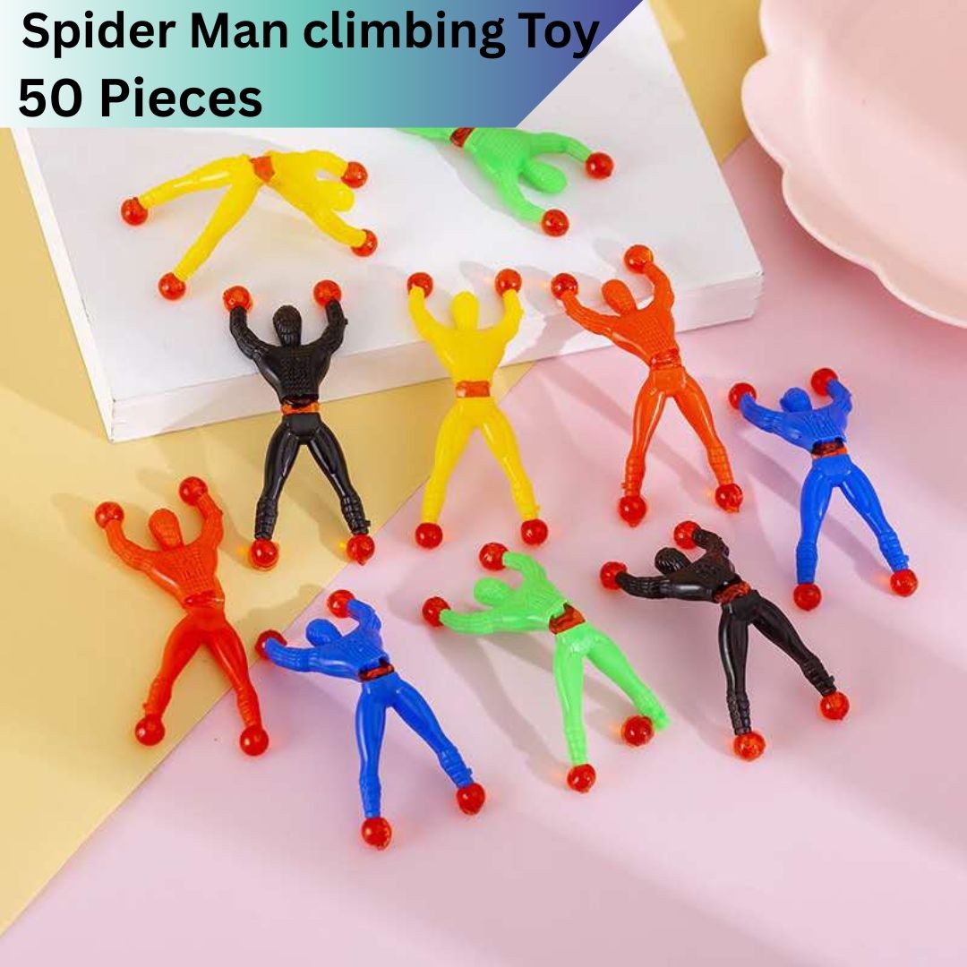 Sticky Wall Climbing Spider Man Toy for Kids -  Colorful Sticky Climbers
