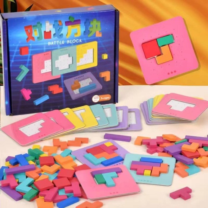 (Battle Block Puzzle Board Game for Kids - Logic & Brain Training Toy)