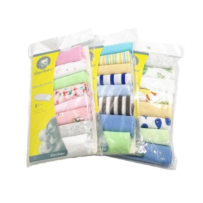 Gerber Premium Baby Washcloth – 8 pcs Pack
