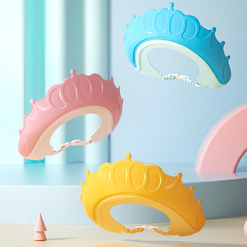 Colorful Baby Shower Caps – Adjustable Crown Design for Fun and Safe Bath Time